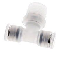 10mm x R1/2'' Inline-T-Stück Steckverschraubung mit Außengewinde Messing/PA 66 NBR drehbar