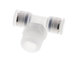 10mm x R1/2'' Inline-T-Stück Steckverschraubung mit Außengewinde Messing/PA 66 NBR drehbar