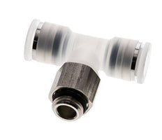 10mm x G1/4'' Inline T-Stück Steckverschraubung mit Außengewinde PA/Edelstahl EPDM FDA drehbar