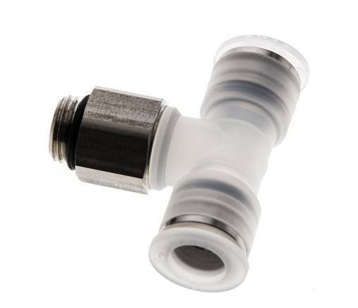 10mm x G1/4'' Inline T-Stück Steckverschraubung mit Außengewinde PA/Edelstahl EPDM FDA drehbar