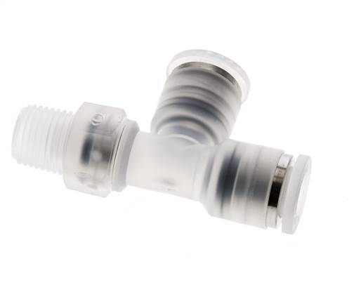 6mm x R1/8'' Right Angle Tee Push-in Fitting with Male Threads PA EPDM FDA Rotatable