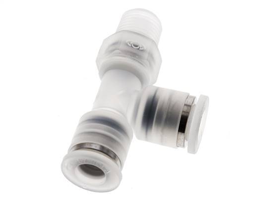 6mm x R1/8'' Right Angle Tee Push-in Fitting with Male Threads PA EPDM FDA Rotatable