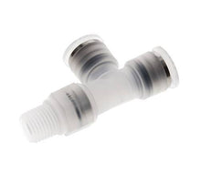 10mm x R1/4'' rechtwinkliges T-Stück Steckverschraubung mit Außengewinde Messing/PA 66 NBR drehbar