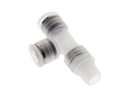 10mm x R1/4'' rechtwinkliges T-Stück Steckverschraubung mit Außengewinde Messing/PA 66 NBR drehbar