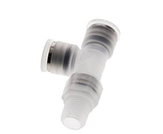 10mm x R1/4'' rechtwinkliges T-Stück Steckverschraubung mit Außengewinde Messing/PA 66 NBR drehbar