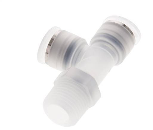 12mm x R1/2'' rechtwinkliges T-Stück Steckverschraubung mit Außengewinde Messing/PA 66 NBR drehbar