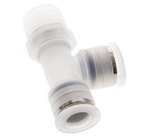 12mm x R1/2'' rechtwinkliges T-Stück Steckverschraubung mit Außengewinde Messing/PA 66 NBR drehbar