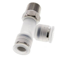 8mm x R1/4'' rechtwinkliges T-Stück Steckverschraubung mit Außengewinde PA/Edelstahl EPDM FDA drehbar