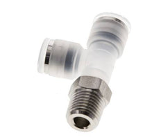8mm x R1/4'' rechtwinkliges T-Stück Steckverschraubung mit Außengewinde PA/Edelstahl EPDM FDA drehbar