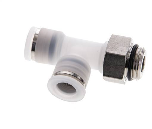 10mm x G3/8'' Right Angle Tee Push-in Fitting with Male Threads PA/Stainless Steel EPDM FDA Rotatable
