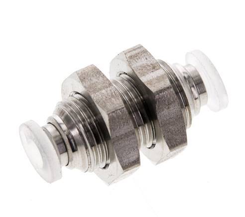 4mm Steckverschraubung Edelstahl/PA EPDM/PTFE Bulkhead