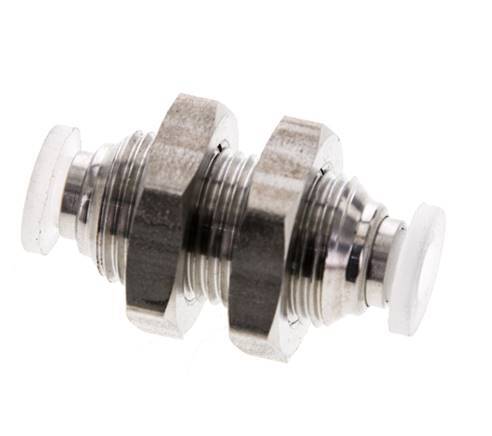 4mm Push-in Fitting Stainless Steel/PA EPDM/PTFE Bulkhead