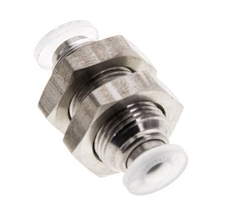 4mm Steckverschraubung Edelstahl/PA EPDM/PTFE Bulkhead