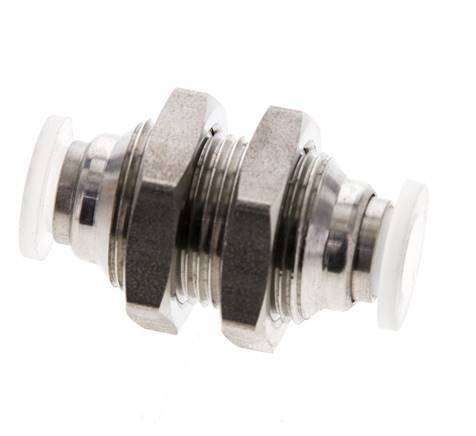 6-mm-Steckverschraubung Edelstahl/PA EPDM/PTFE Bulkhead