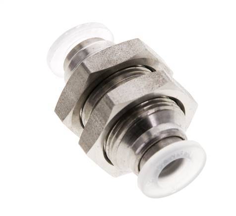 6-mm-Steckverschraubung Edelstahl/PA EPDM/PTFE Bulkhead