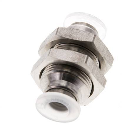 6-mm-Steckverschraubung Edelstahl/PA EPDM/PTFE Bulkhead
