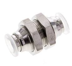8mm Steckverschraubung Edelstahl/PA EPDM/PTFE Bulkhead