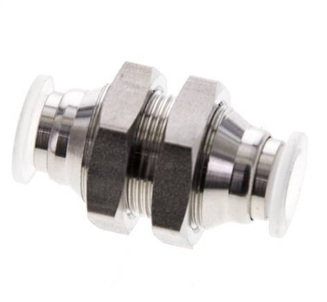 8mm Steckverschraubung Edelstahl/PA EPDM/PTFE Bulkhead