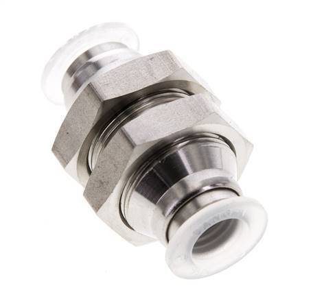 8mm Steckverschraubung Edelstahl/PA EPDM/PTFE Bulkhead