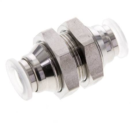 8mm Steckverschraubung Edelstahl/PA EPDM/PTFE Bulkhead