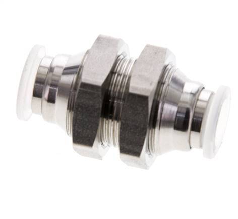 8mm Steckverschraubung Edelstahl/PA EPDM/PTFE Bulkhead