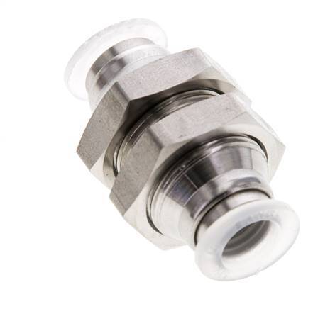 8mm Steckverschraubung Edelstahl/PA EPDM/PTFE Bulkhead