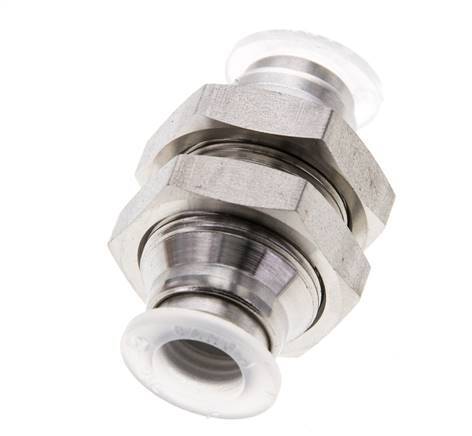 8mm Steckverschraubung Edelstahl/PA EPDM/PTFE Bulkhead