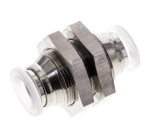 10mm Steckverschraubung Edelstahl/PA EPDM/PTFE Bulkhead