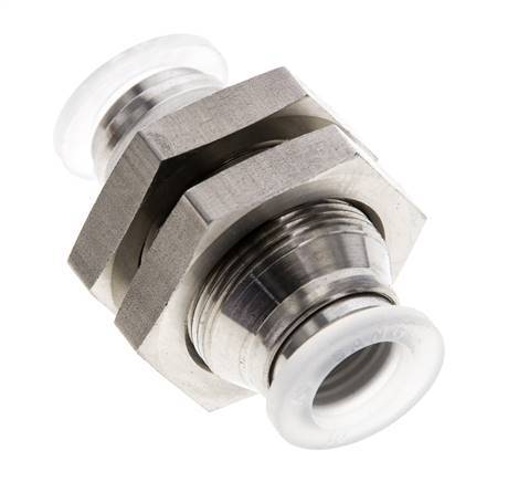 10mm Steckverschraubung Edelstahl/PA EPDM/PTFE Bulkhead