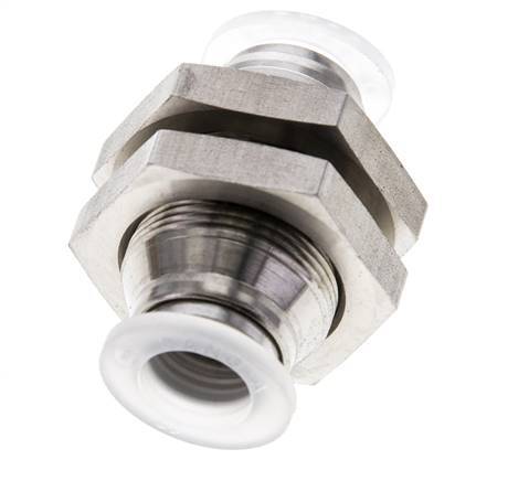 10mm Steckverschraubung Edelstahl/PA EPDM/PTFE Bulkhead