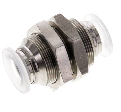 12-mm-Steckverschraubung Edelstahl/PA EPDM/PTFE Bulkhead