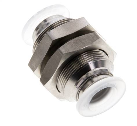 12-mm-Steckverschraubung Edelstahl/PA EPDM/PTFE Bulkhead