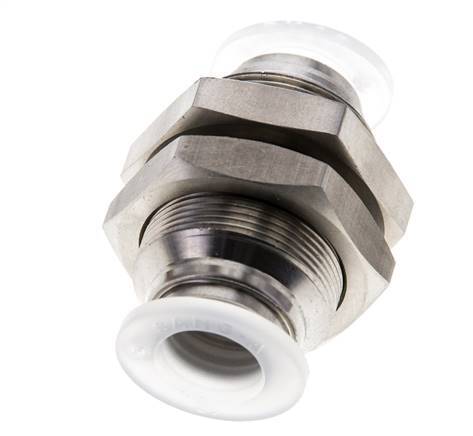 12-mm-Steckverschraubung Edelstahl/PA EPDM/PTFE Bulkhead