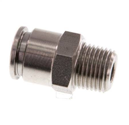 6mm x R1/8'' Steckverschraubung mit Außengewinde Edelstahl FKM