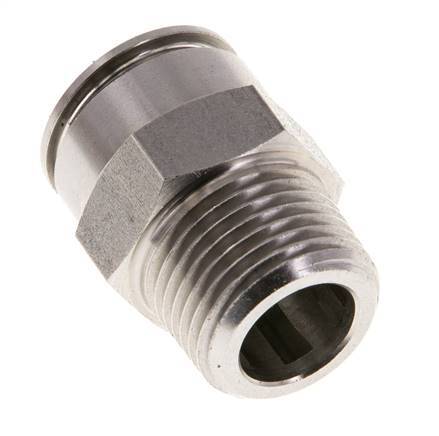 12mm x R3/8'' Push-in Fitting with Male Threads Stainless Steel FKM