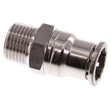 16mm x R1/2'' Steckverschraubung mit Außengewinde Messing/PA 66 NBR