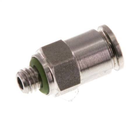 4mm x M 5 Push-in Fitting with Male Threads Stainless Steel FKM