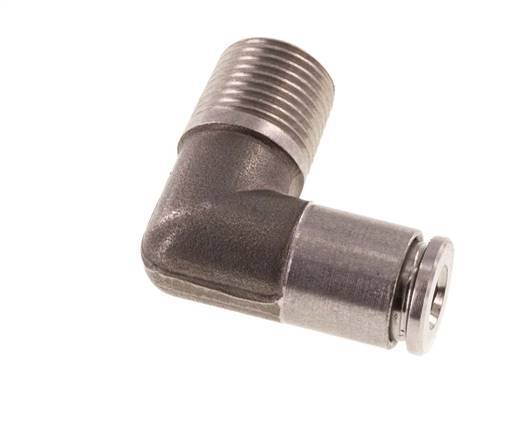 4mm x R1/8'' 90deg Winkel-Steckverschraubung mit Außengewinde Messing FKM drehbar