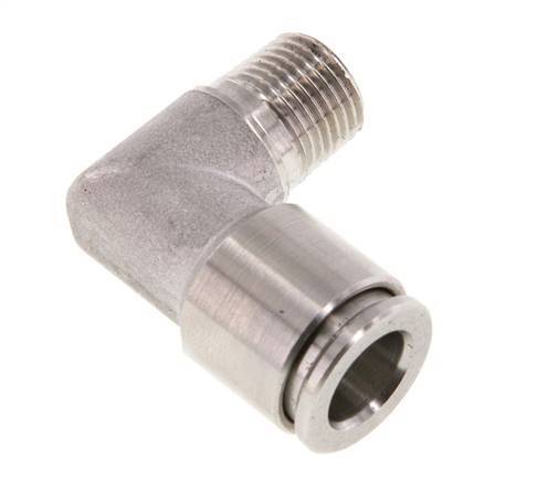 8mm x R1/8'' 90deg Winkel-Steckverschraubung mit Außengewinde Messing FKM drehbar