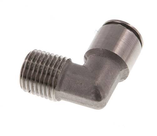 8mm x R1/4'' 90deg Winkel-Steckverschraubung mit Außengewinde Messing FKM drehbar