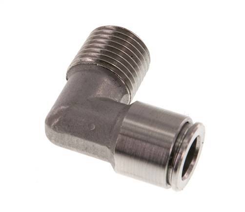 8mm x R1/4'' 90deg Elbow Push-in Fitting with Male Threads Stainless Steel FKM