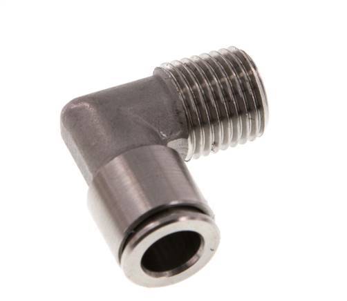 8mm x R1/4'' 90deg Winkel-Steckverschraubung mit Außengewinde Messing FKM drehbar