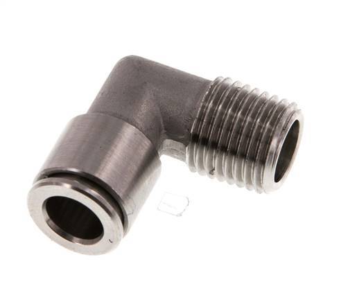 8mm x R1/4'' 90deg Winkel-Steckverschraubung mit Außengewinde Messing FKM drehbar