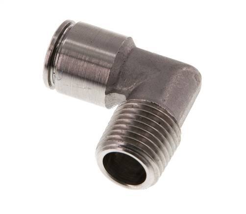 8mm x R1/4'' 90deg Winkel-Steckverschraubung mit Außengewinde Messing FKM drehbar