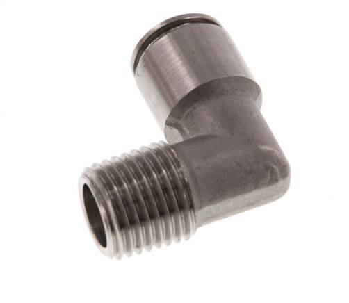 8mm x R1/4'' 90deg Winkel-Steckverschraubung mit Außengewinde Messing FKM drehbar