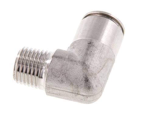 10mm x R1/4'' 90deg Winkel Steckverschraubung mit Außengewinde Messing FKM drehbar