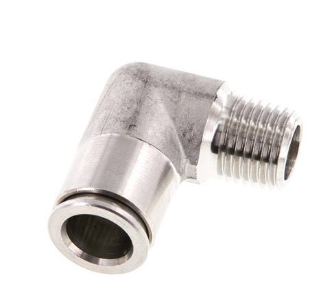 10mm x R1/4'' 90deg Winkel Steckverschraubung mit Außengewinde Messing FKM drehbar