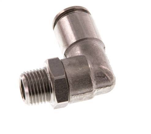 6mm x R1/8'' 90deg Winkel-Steckverschraubung mit Außengewinde Messing FKM drehbar