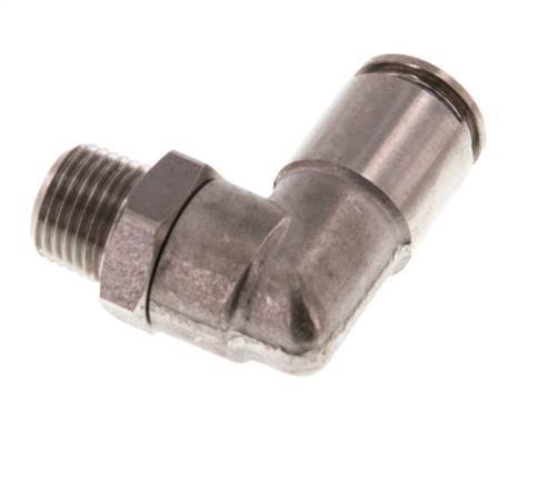 6mm x R1/8'' 90deg Winkel-Steckverschraubung mit Außengewinde Messing FKM drehbar