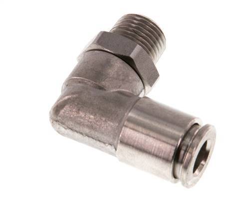 6mm x R1/8'' 90deg Winkel-Steckverschraubung mit Außengewinde Messing FKM drehbar